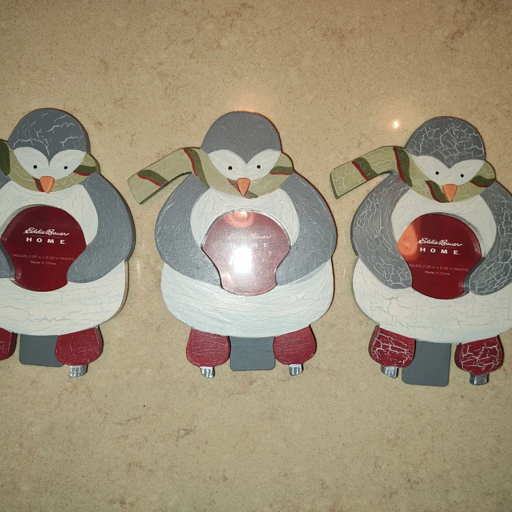 NWT Eddie Bauer Home Penguin Picture Frame Set of 3